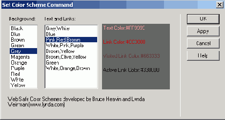   Set Color Scheme Command