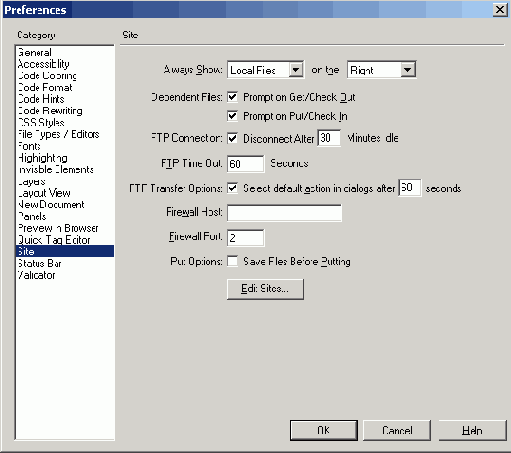   Preferences ( Site)